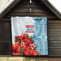 Personalized American Samoa Masefau Quilt Hibiscus Tropical Floral Whale Polynesian Tribal Pattern