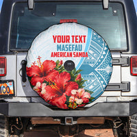 Personalized American Samoa Masefau Spare Tire Cover Hibiscus Tropical Floral Whale Polynesian Tribal Pattern