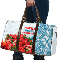Personalized American Samoa Masefau Travel Bag Hibiscus Tropical Floral Whale Polynesian Tribal Pattern