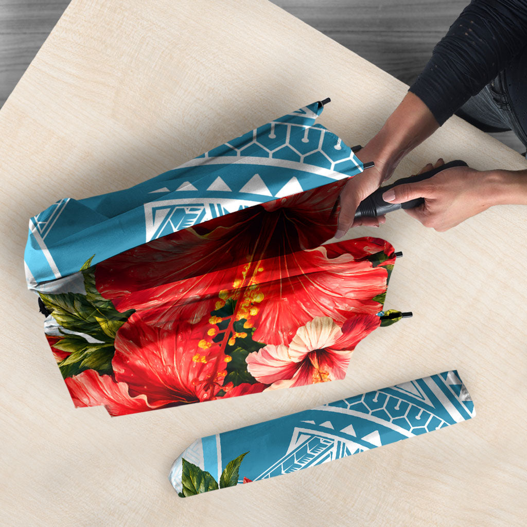 Personalized American Samoa Masefau Umbrella Hibiscus Tropical Floral Whale Polynesian Tribal Pattern