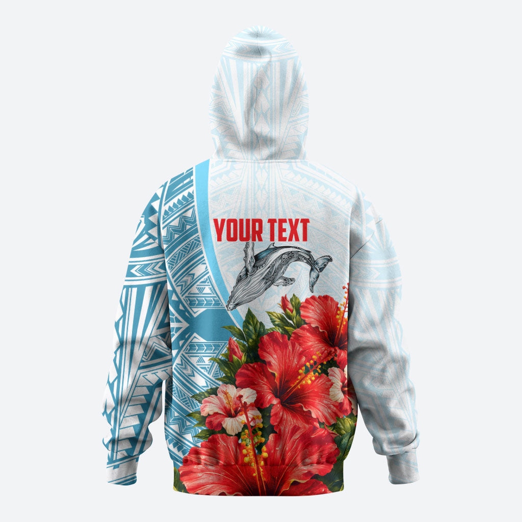 Personalized American Samoa Masefau Zip Hoodie Hibiscus Tropical Floral Whale Polynesian Tribal Pattern