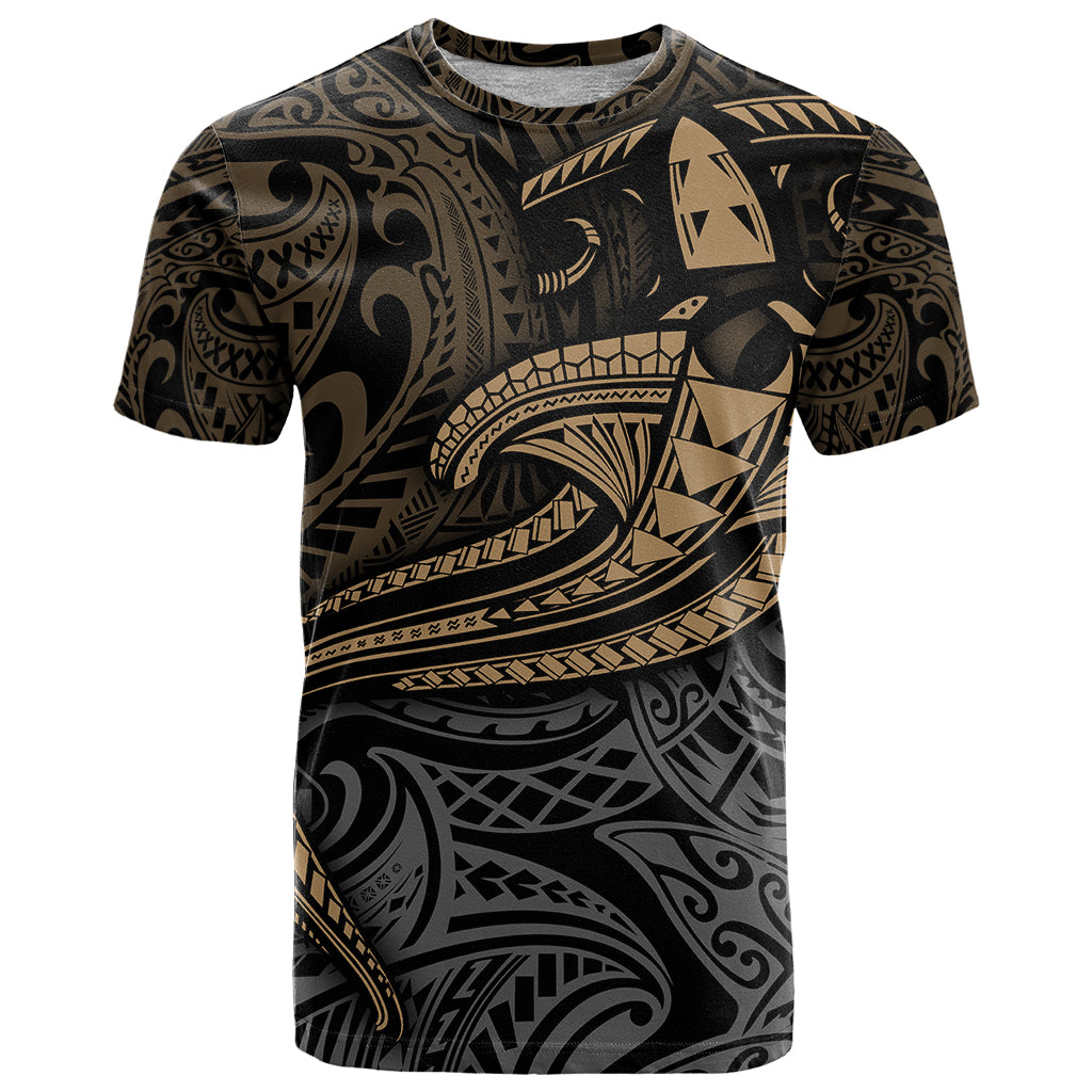 Polynesian T Shirt Hammerhead Shark Tribal Pattern TS04 Black/Yellow - Polynesian Pride