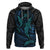 Polynesian Whale Hoodie TS04 Black/Cyan - Polynesian Pride