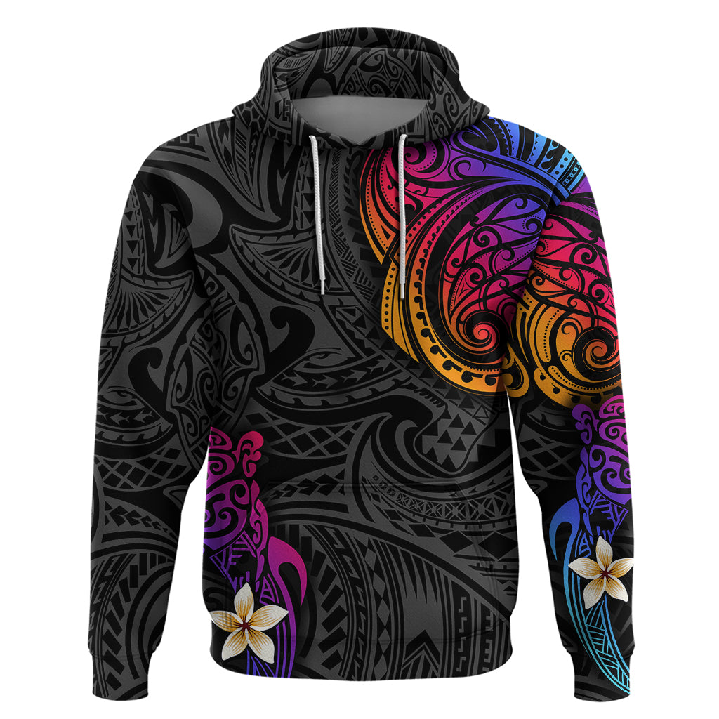 Turtle and Plumeria - Polynesian Hoodie TS04 Pullover Hoodie Gradient - Polynesian Pride