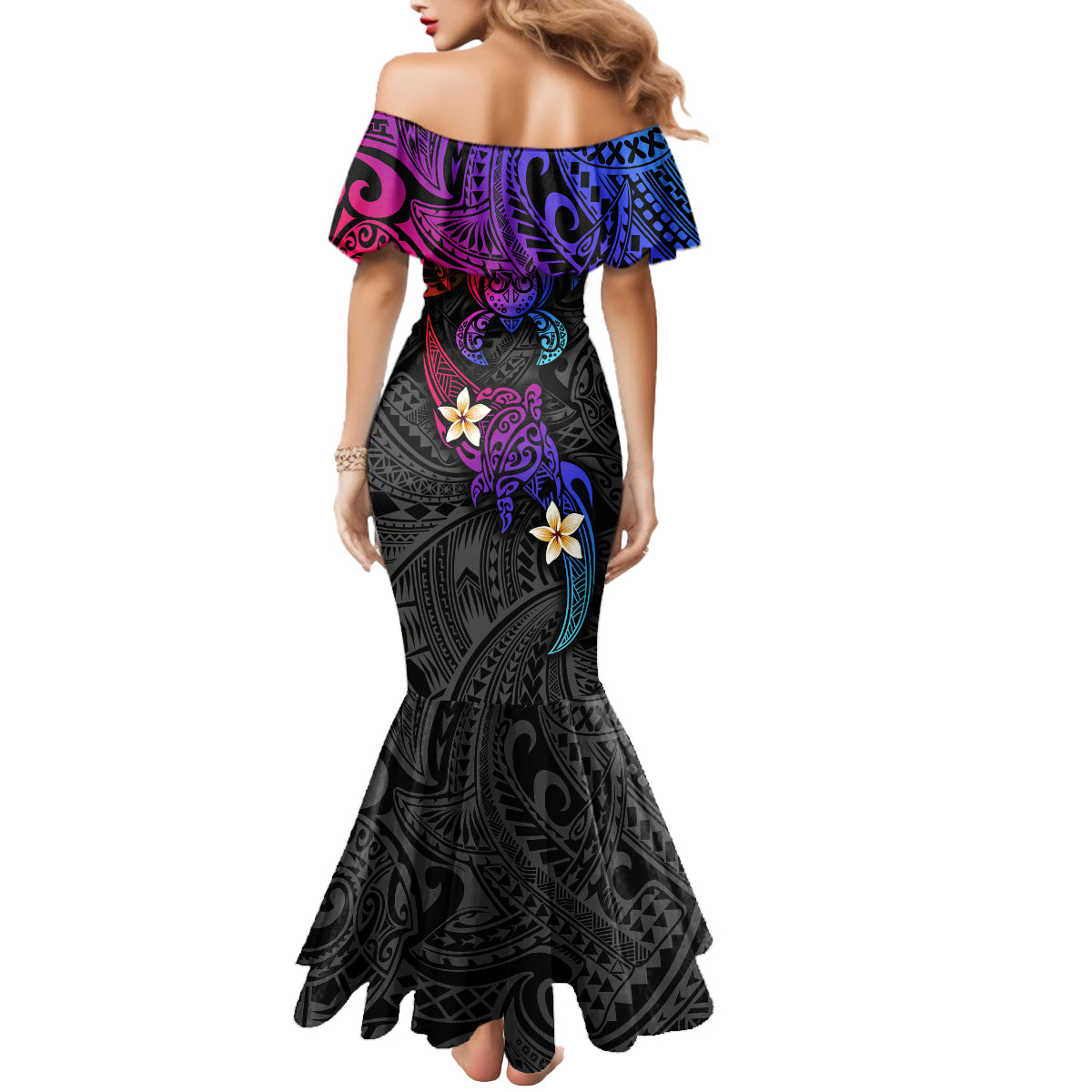 Turtle and Plumeria - Polynesian Mermaid Dress TS04 - Polynesian Pride