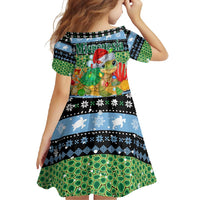 Micronesia Christmas Family Matching Tank Maxi Dress and Hawaiian Shirt with Santa Turtle Coral Reef and Holiday Ocean Pattern - Polynesian Pride