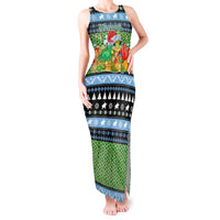 Micronesia Christmas Tank Maxi Dress with Santa Turtle Coral Reef and Holiday Ocean Pattern - Polynesian Pride