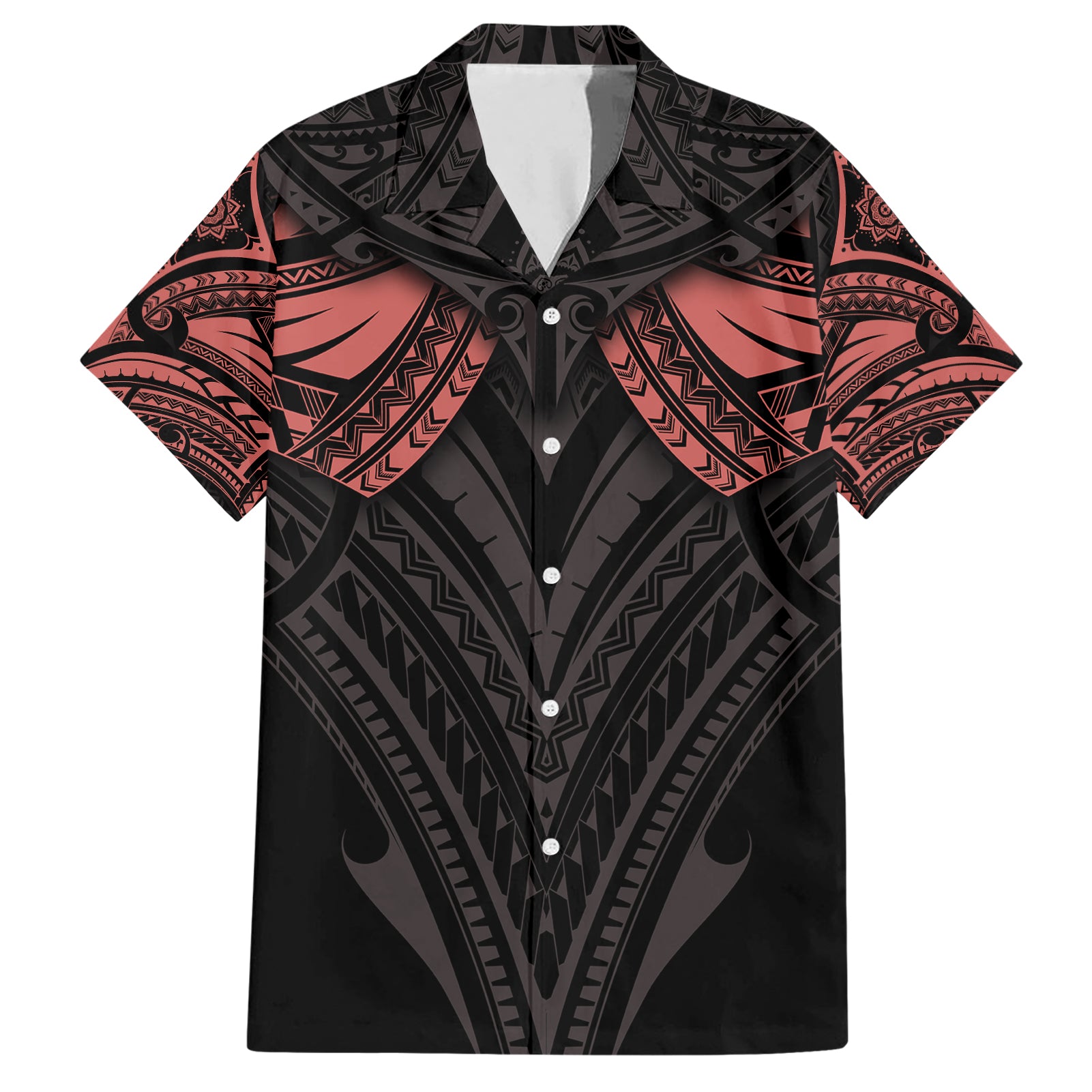 Feminine Polynesian Hawaiian Shirt Mandala Tattoo Style TS04 Black - Polynesian Pride