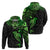 Polynesian Hoodie Hammerhead Shark Tribal Pattern Black Green Version TS04 - Polynesian Pride