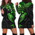 Polynesian Hoodie Dress Hammerhead Shark Tribal Pattern Black Green Version TS04 - Polynesian Pride