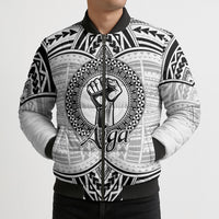 Aiga Samoa Raised Fist Bomber Puffer Jacket Polynesian Tribal Tattoo Art Family Pride TS04 - Polynesian Pride