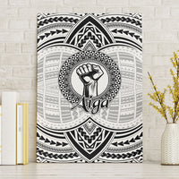 Aiga Samoa Raised Fist Canvas Wall Art Polynesian Tribal Tattoo Art Family Pride TS04 Without Frame White Black - Polynesian Pride