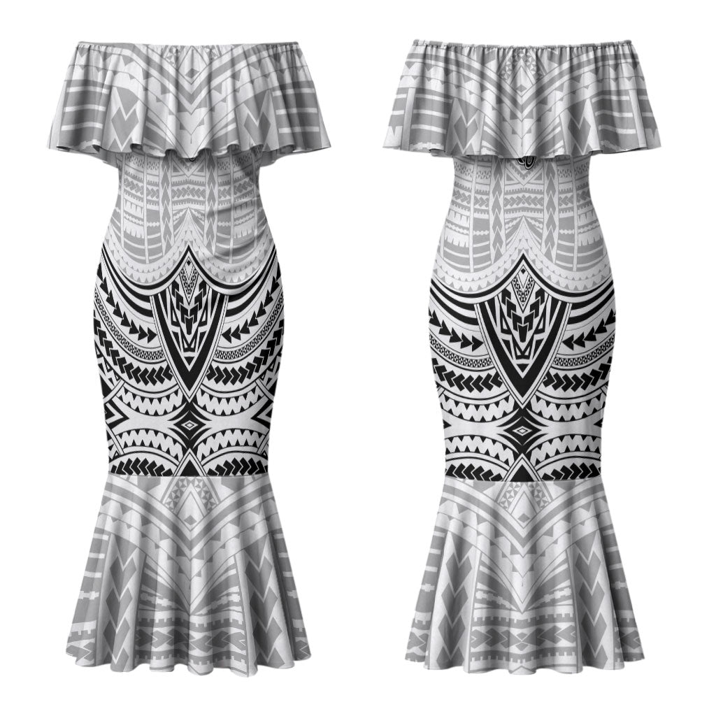 Aiga Samoa Raised Fist Couples Matching Mermaid Dress and Hawaiian Shirt Polynesian Tribal Tattoo Art Family Pride TS04 - Polynesian Pride