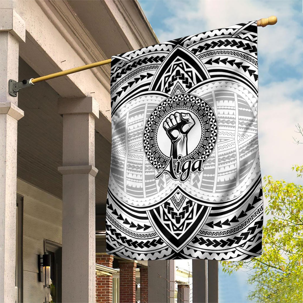 Aiga Samoa Raised Fist Garden Flag Polynesian Tribal Tattoo Art Family Pride TS04 House Flag White Black - Polynesian Pride
