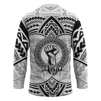 Aiga Samoa Raised Fist Hockey Jersey Polynesian Tribal Tattoo Art Family Pride TS04 - Polynesian Pride