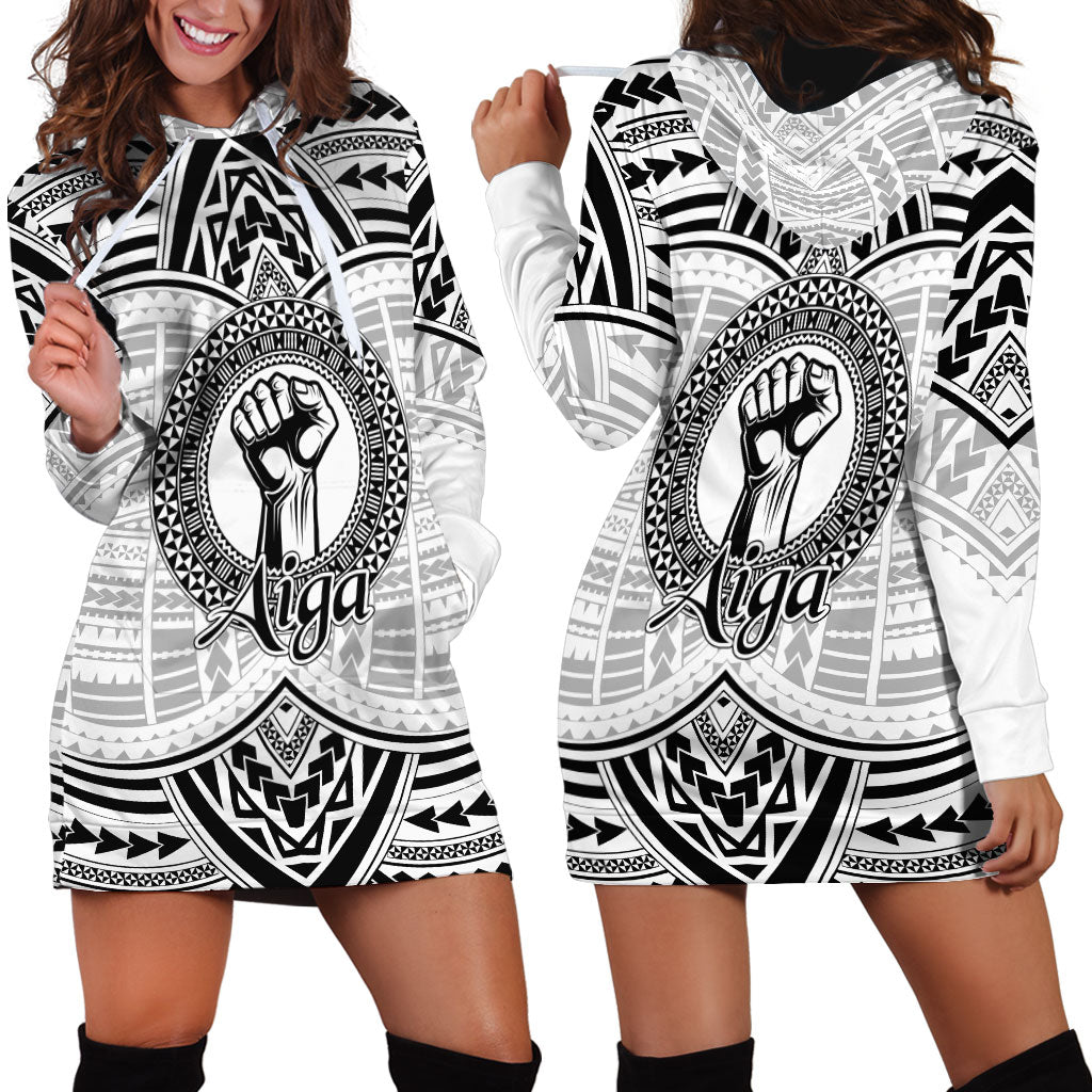 Aiga Samoa Raised Fist Hoodie Dress Polynesian Tribal Tattoo Art Family Pride TS04 - Polynesian Pride