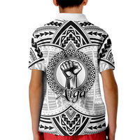 Aiga Samoa Raised Fist Kid Polo Shirt Polynesian Tribal Tattoo Art Family Pride TS04 - Polynesian Pride