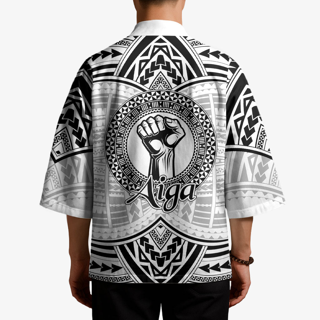 Aiga Samoa Raised Fist Kimono Polynesian Tribal Tattoo Art Family Pride TS04 - Polynesian Pride