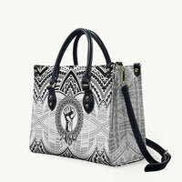 Aiga Samoa Raised Fist Leather Bag Polynesian Tribal Tattoo Art Family Pride TS04 White Black - Polynesian Pride
