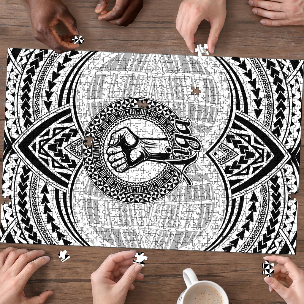Aiga Samoa Raised Fist Puzzle Polynesian Tribal Tattoo Art Family Pride TS04 - Polynesian Pride