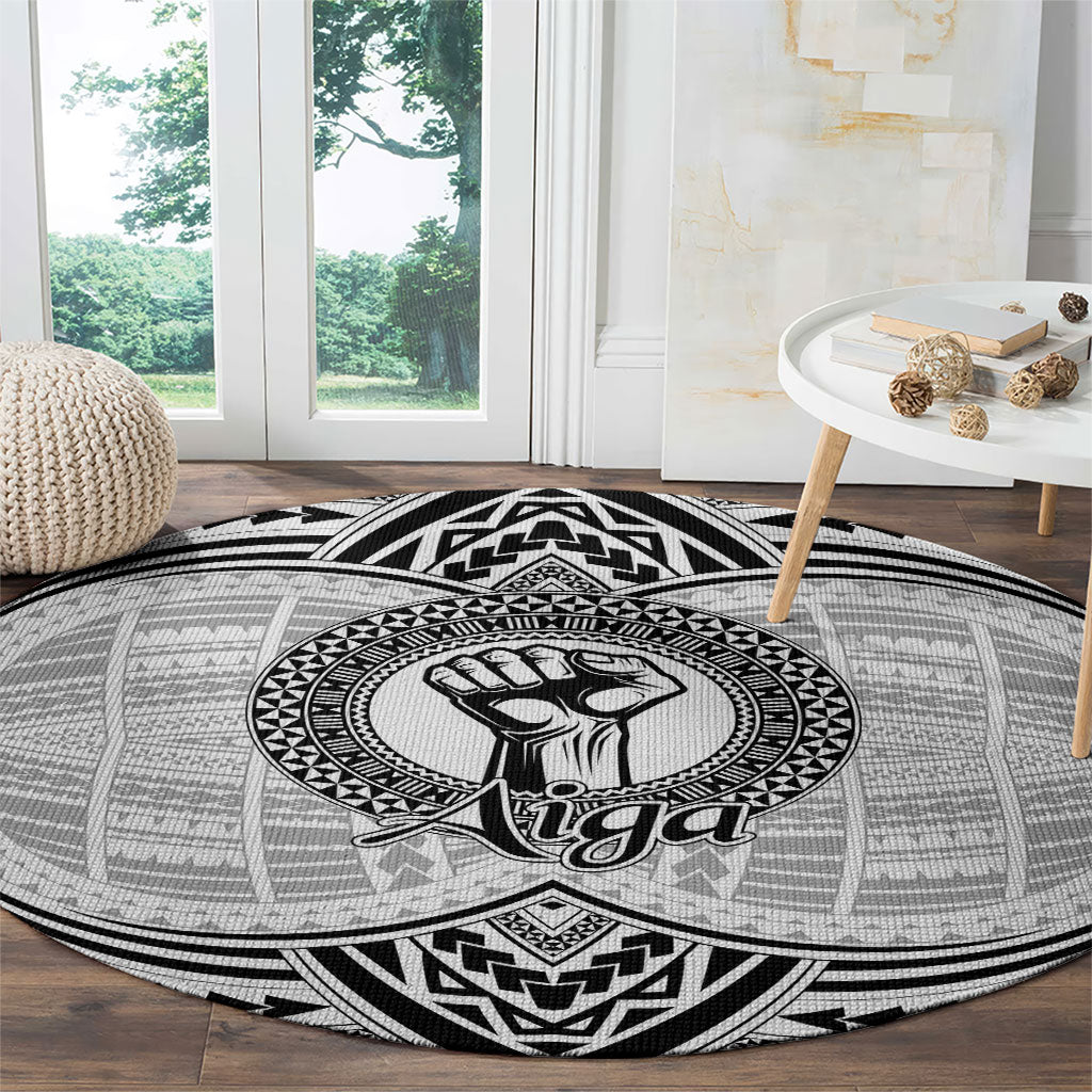 Aiga Samoa Raised Fist Round Carpet Polynesian Tribal Tattoo Art Family Pride TS04 - Polynesian Pride