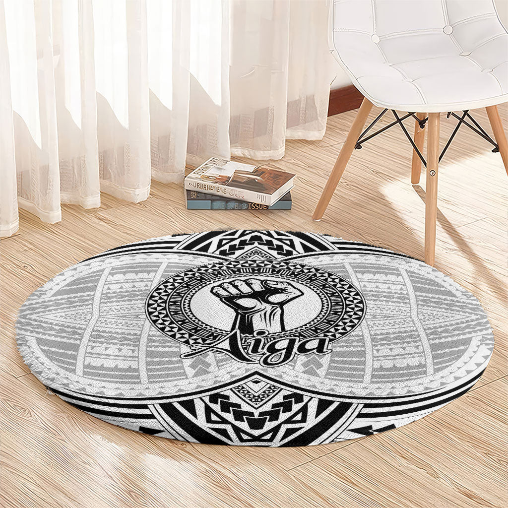 Aiga Samoa Raised Fist Round Carpet Polynesian Tribal Tattoo Art Family Pride TS04 - Polynesian Pride