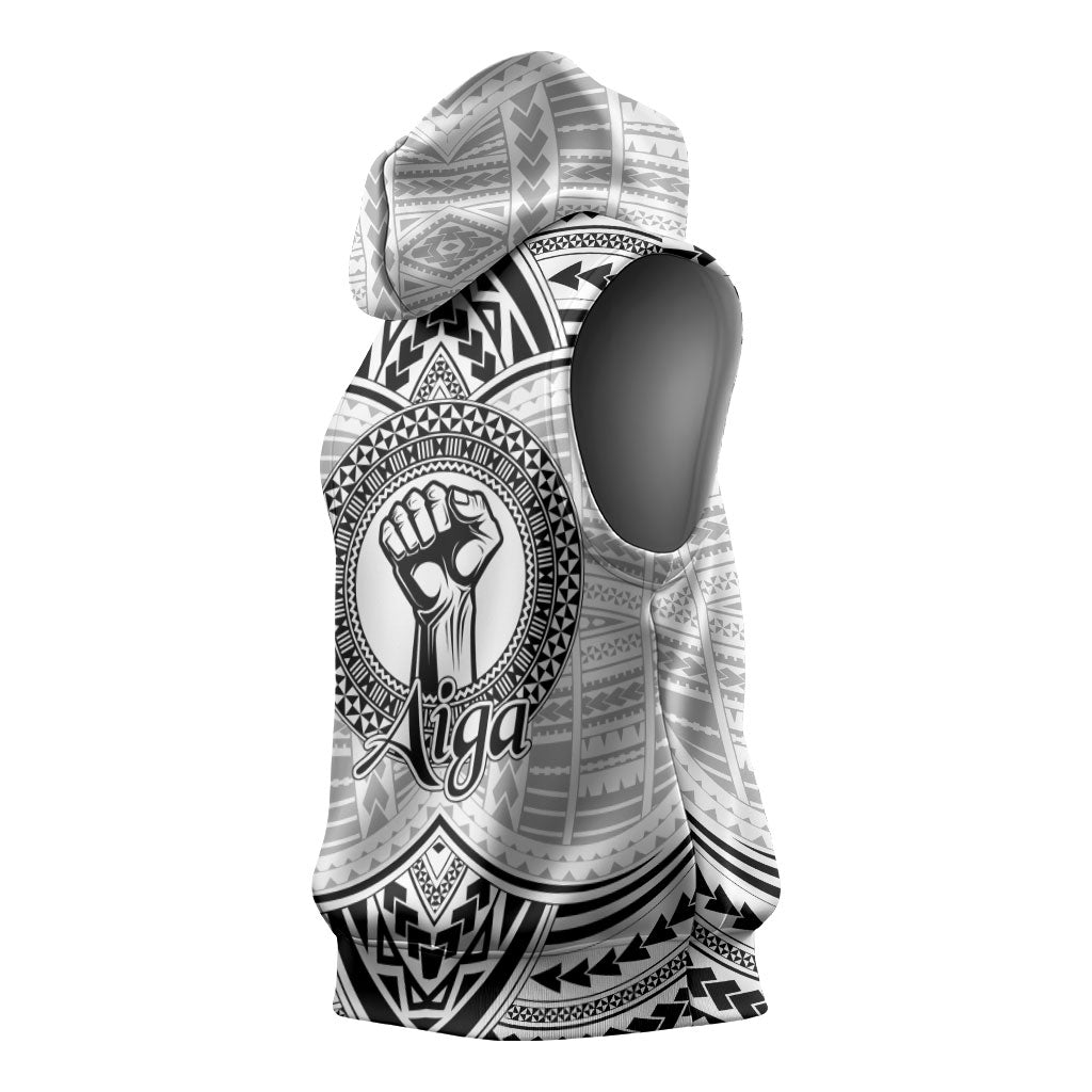 Aiga Samoa Raised Fist Sleeveless Hoodie Polynesian Tribal Tattoo Art Family Pride TS04 - Polynesian Pride