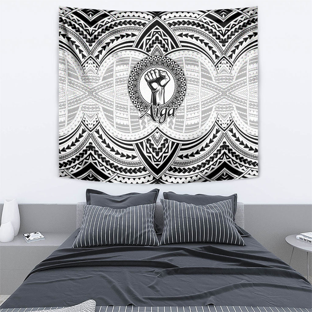 Aiga Samoa Raised Fist Tapestry Polynesian Tribal Tattoo Art Family Pride TS04 - Polynesian Pride