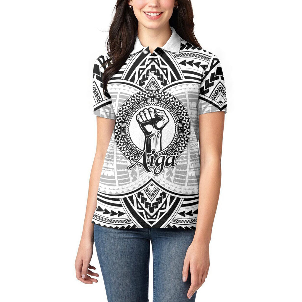 Aiga Samoa Raised Fist Women Polo Shirt Polynesian Tribal Tattoo Art Family Pride TS04 - Polynesian Pride
