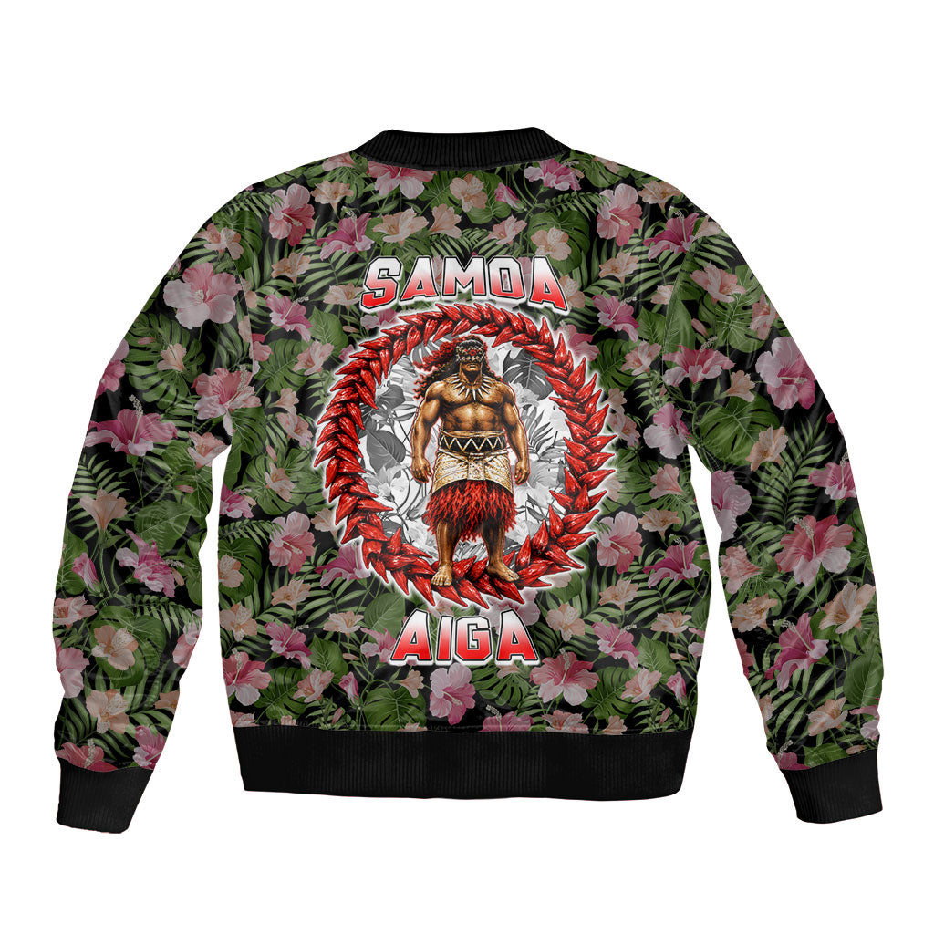 Samoa Aiga Polynesian Bomber Jacket Tropical Floral Hibiscus Pattern Island Heritage TS04 - Polynesian Pride