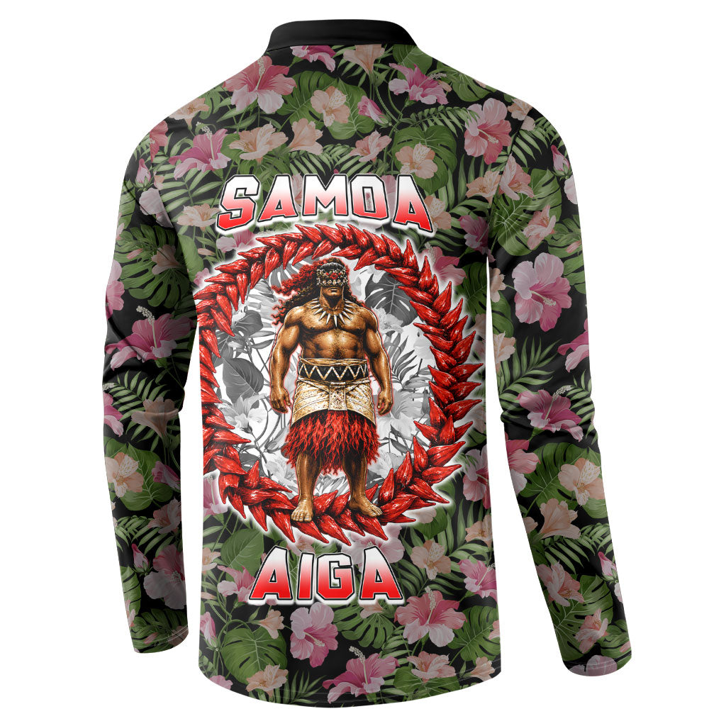 Samoa Aiga Polynesian Button Sweatshirt Tropical Floral Hibiscus Pattern Island Heritage TS04 - Polynesian Pride