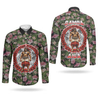Samoa Aiga Polynesian Couples Matching Summer Maxi Dress and Long Sleeve Button Shirt Tropical Floral Hibiscus Pattern Island Heritage TS04 - Polynesian Pride
