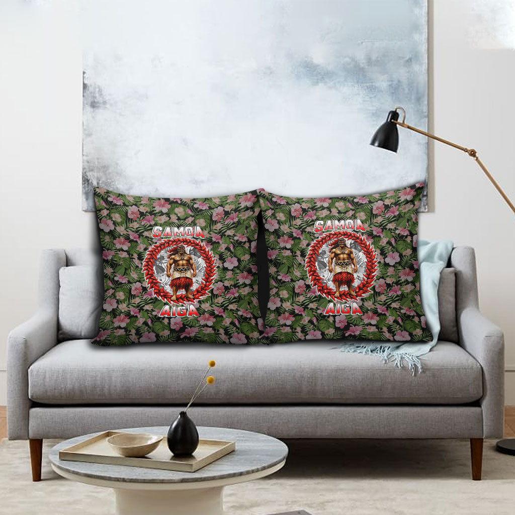 Samoa Aiga Polynesian Pillow Cover Tropical Floral Hibiscus Pattern Island Heritage TS04 - Polynesian Pride