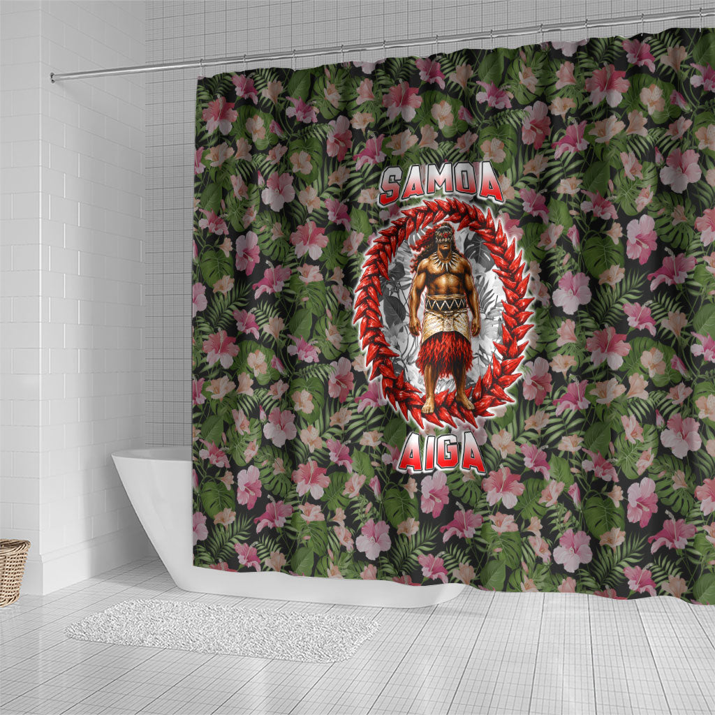 Samoa Aiga Polynesian Shower Curtain Tropical Floral Hibiscus Pattern Island Heritage TS04 - Polynesian Pride