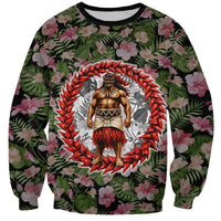 Samoa Aiga Polynesian Sweatshirt Tropical Floral Hibiscus Pattern Island Heritage TS04 Unisex Green Red - Polynesian Pride