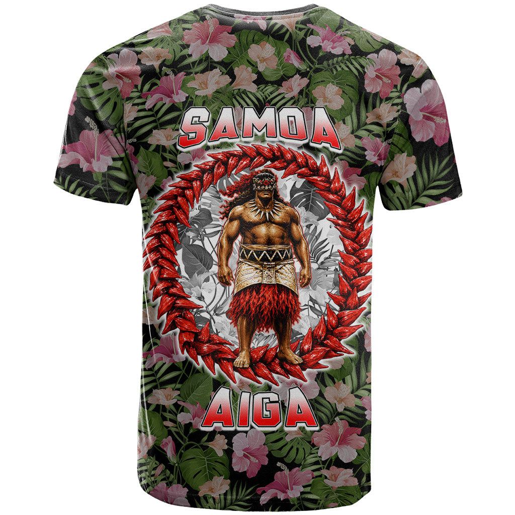 Samoa Aiga Polynesian T Shirt Tropical Floral Hibiscus Pattern Island Heritage TS04 - Polynesian Pride
