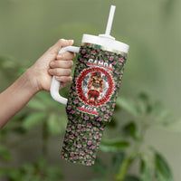 Samoa Aiga Polynesian Tumbler With Handle Tropical Floral Hibiscus Pattern Island Heritage TS04 - Polynesian Pride