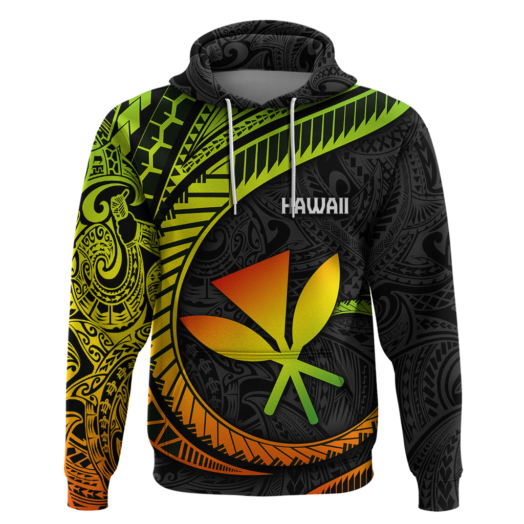 Hawaii Kanaka Maoli Hoodie Polynesian Tornado Infusion Gradient TS04 Pullover Hoodie Gradient - Polynesian Pride