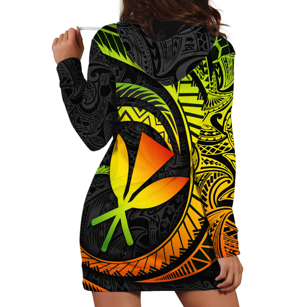 Hawaii Kanaka Maoli Hoodie Dress Polynesian Tornado Infusion Gradient TS04 - Polynesian Pride