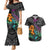 Hawaii Polynesian Couples Matching Mermaid Dress and Hawaiian Shirt with Tribal Hammerhead Sharks and Hibiscus Black TS04 Black - Polynesian Pride