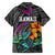 Hawaii Polynesian Hawaiian Shirt with Tribal Hammerhead Sharks and Hibiscus Black TS04 - Polynesian Pride