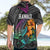 Hawaii Polynesian Hawaiian Shirt with Tribal Hammerhead Sharks and Hibiscus Black TS04 - Polynesian Pride