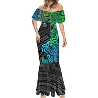 Zodiac Cancer Mermaid Dress Polynesian in Gradient Blue TS04 - Polynesian Pride