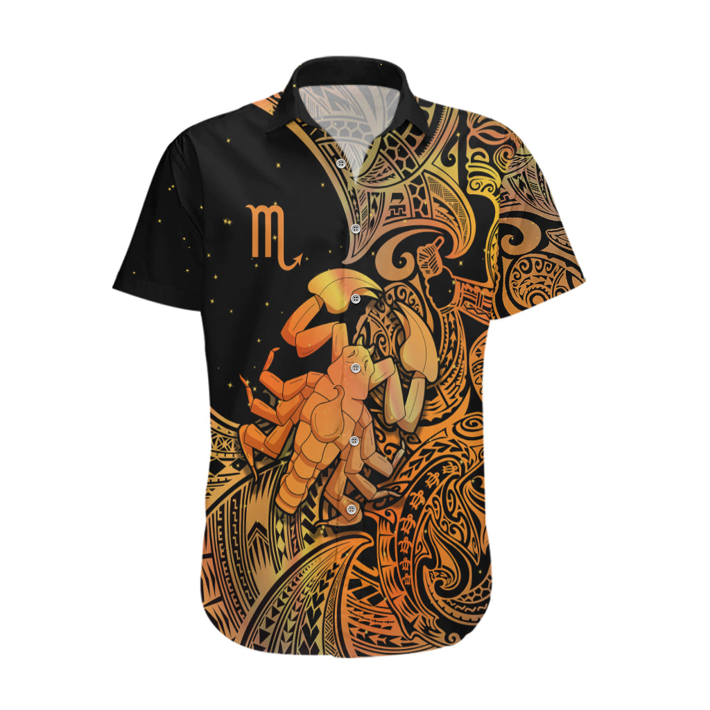 Zodiac Scorpio Hawaiian Shirt Polynesian in Orange TS04 Orange - Polynesian Pride