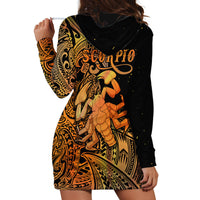 Zodiac Scorpio Hoodie Dress Polynesian in Orange TS04 - Polynesian Pride