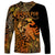 Zodiac Scorpio Long Sleeve Shirt Polynesian in Orange TS04 - Polynesian Pride