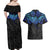 Polynesian Ray Pattern Couples Matching Off Shoulder Maxi Dress and Hawaiian Shirt TS04 - Polynesian Pride