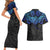 Polynesian Ray Pattern Couples Matching Short Sleeve Bodycon Dress and Hawaiian Shirt TS04 - Polynesian Pride