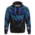 Polynesian Ray Pattern Hoodie TS04 Black/Blue - Polynesian Pride