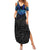 Polynesian Ray Pattern Summer Maxi Dress TS04 Women Black/Blue - Polynesian Pride